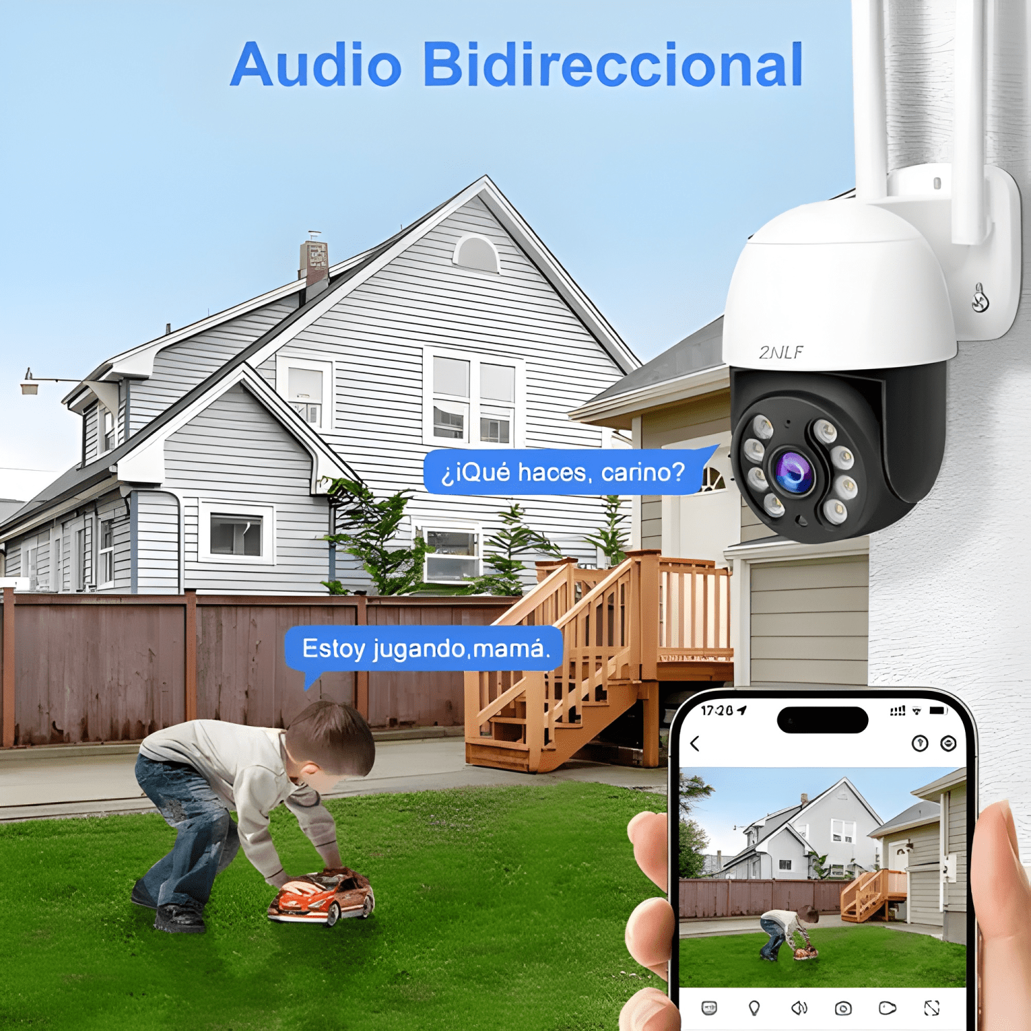 2nlf Cámara de Seguridad Exterior Wifi Ip 360 Impermeable-2