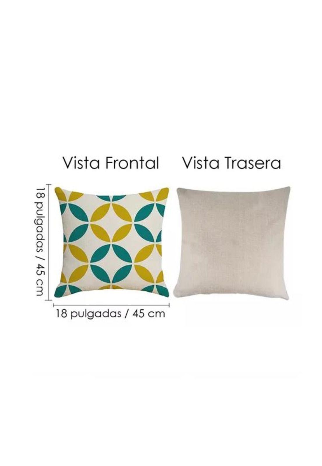 Pack de 4 Fundas de Almohada Cojín con Diseño 45x45 cm Hojas Verdes-2
