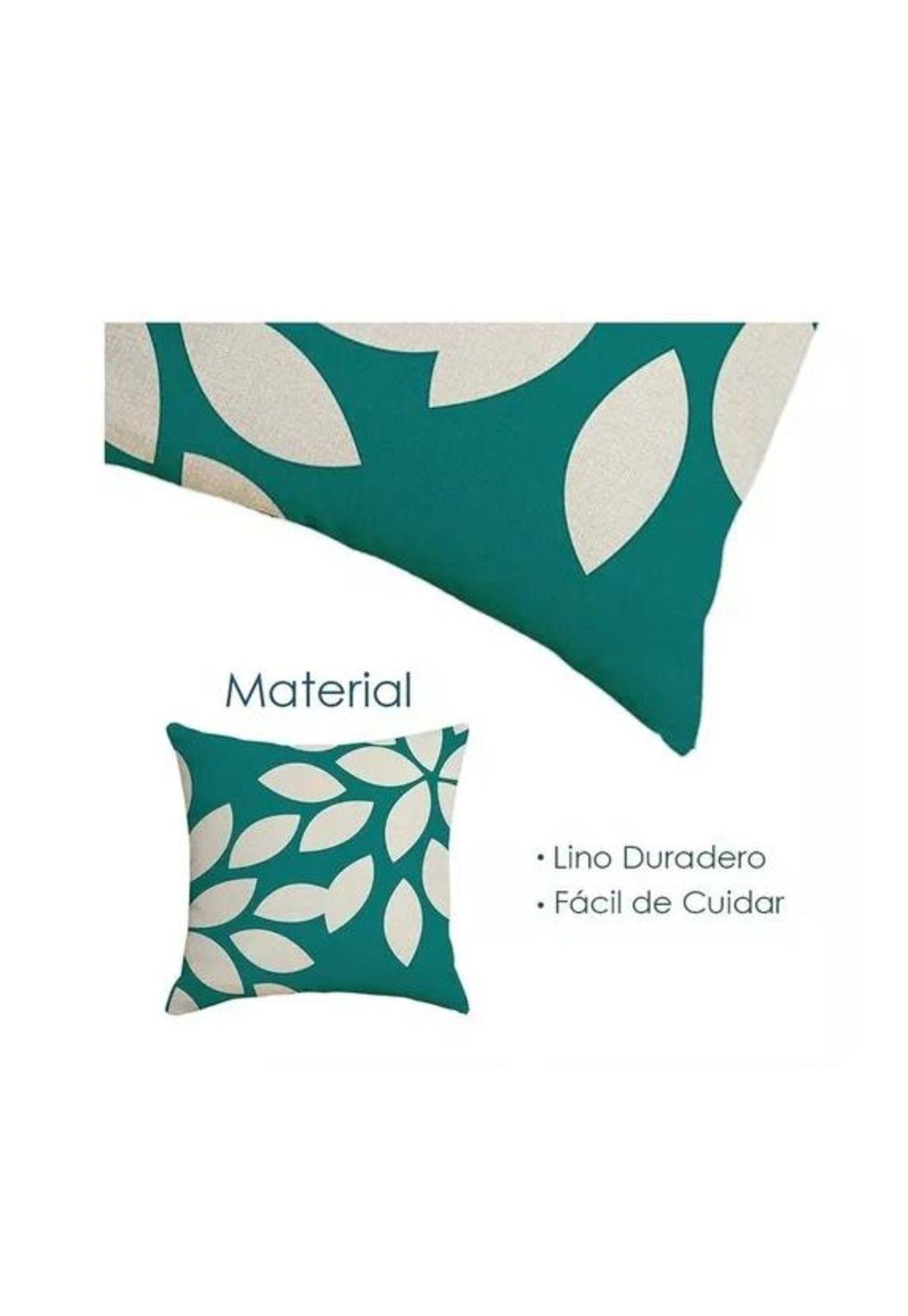 Pack de 4 Fundas de Almohada Cojín con Diseño 45x45 cm Hojas Verdes-3