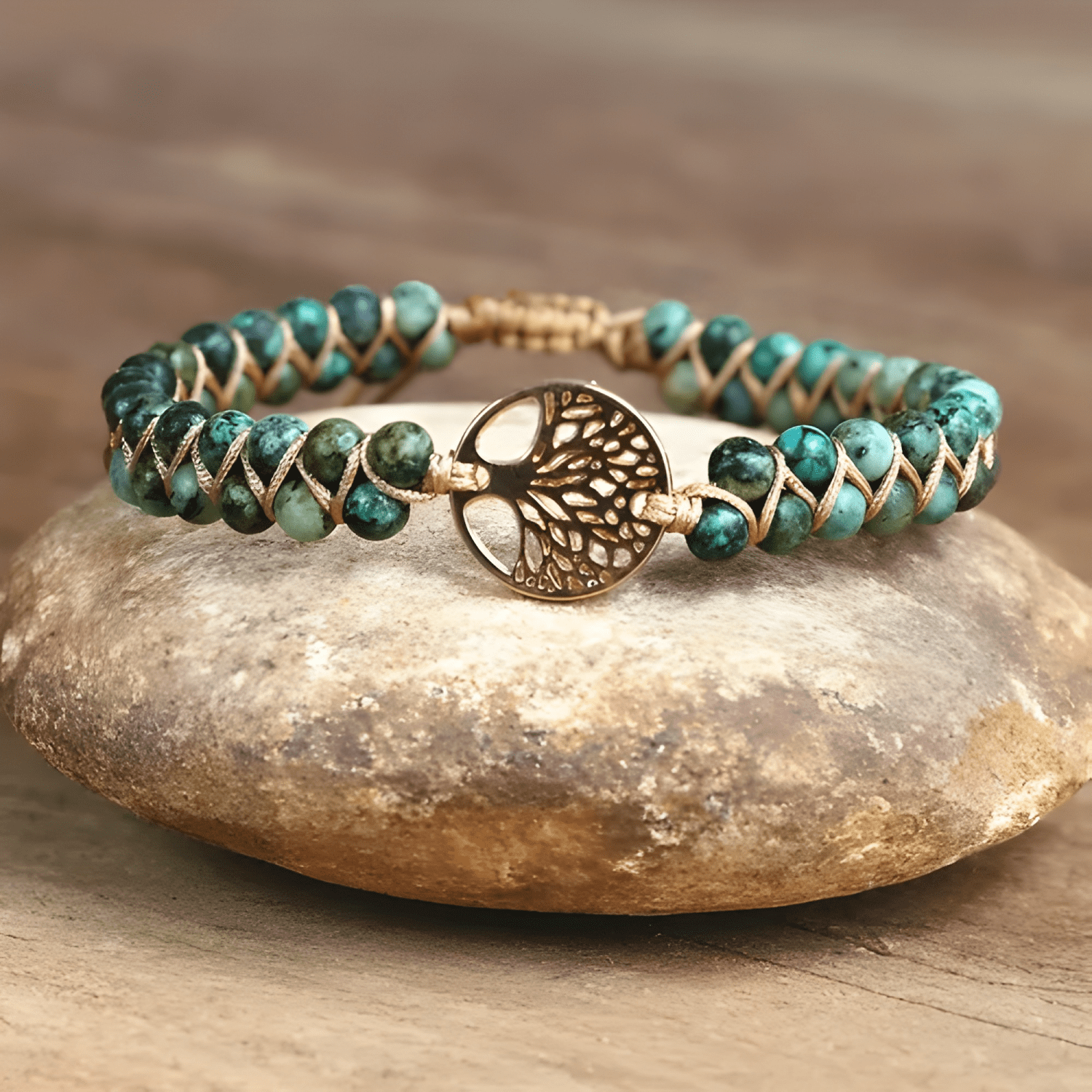 Brazalete jaspe árbol de la vida Turquesa-2