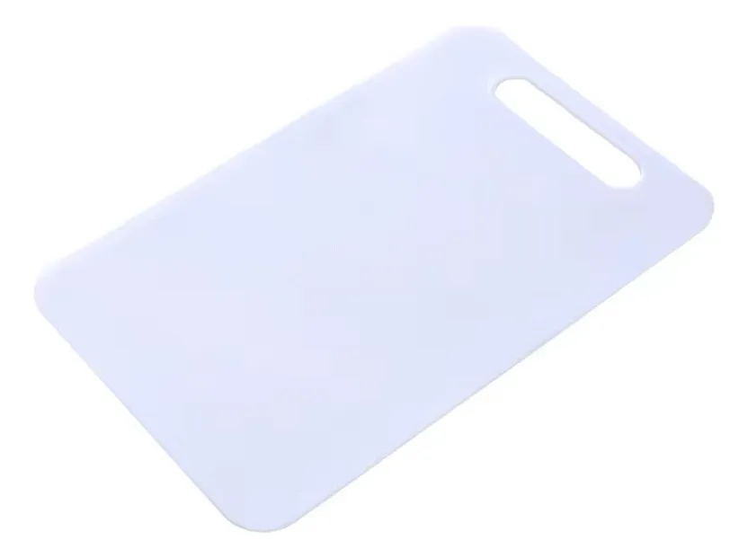Tabla De Cortar Picar Plastica Antibacterial 37x24cms Blanca Lisa Blanco-0
