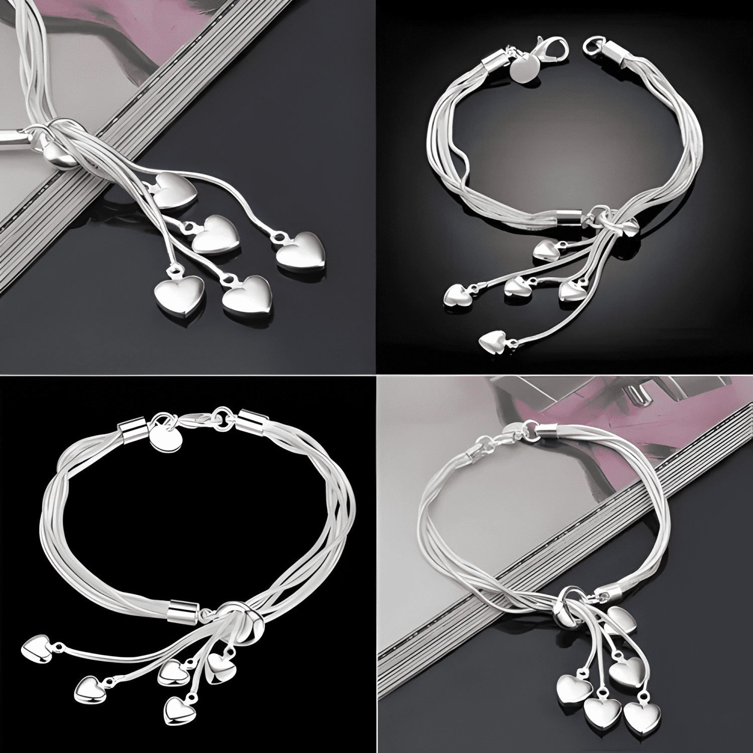 Pulsera mujer esclava brazalete plata 925 elegante #6-4