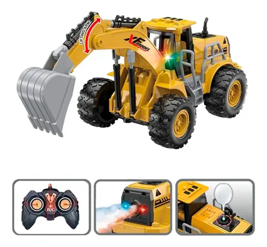 excavadora aspor rc brazo eléctrico amarillo-0