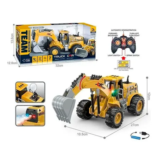 excavadora aspor rc brazo eléctrico amarillo-1