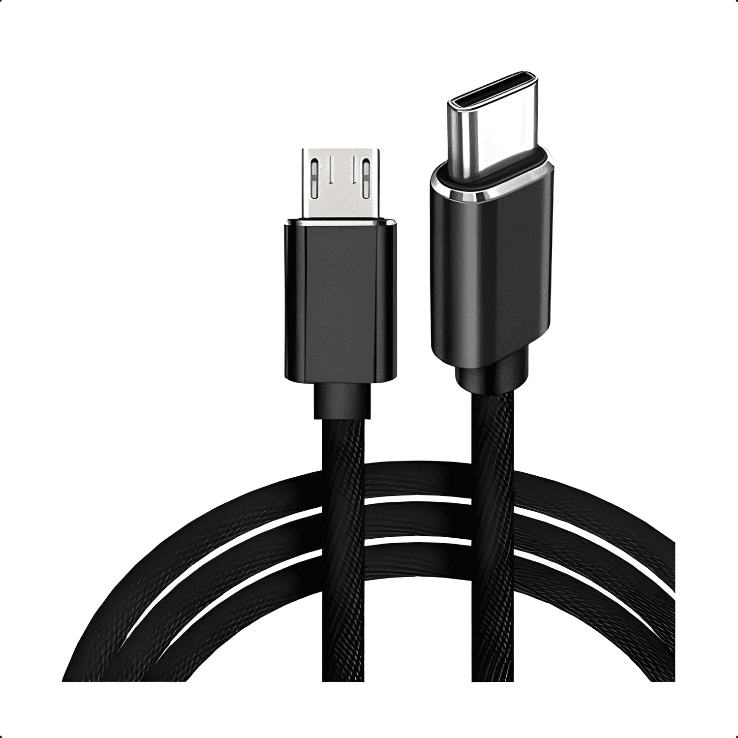 Cable trenzado reforzado USB c a micro USB 3 metros Negro-0