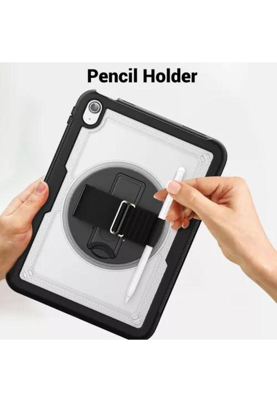 Mica y funda para iPad 10 generación (10.9") A2696/A2757, correa negra-4