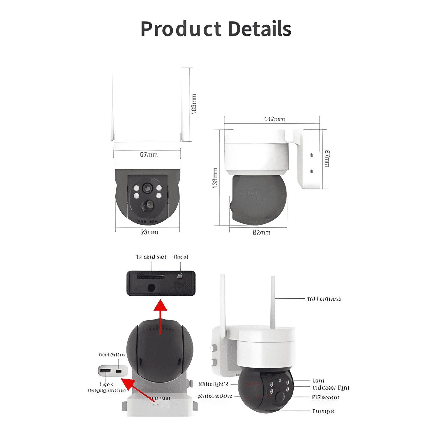 Camara Solar de Seguridad Wifi Exterior Hd 1080p 360 Icsee-4