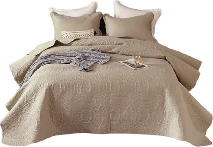 Cobertor verano king unicolor beige Rey-1