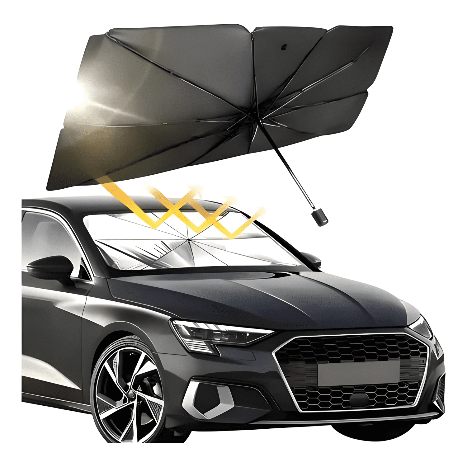 Quitasol Tipo Sombrilla Parasol Parabrisas Auto Cubre Plus-3