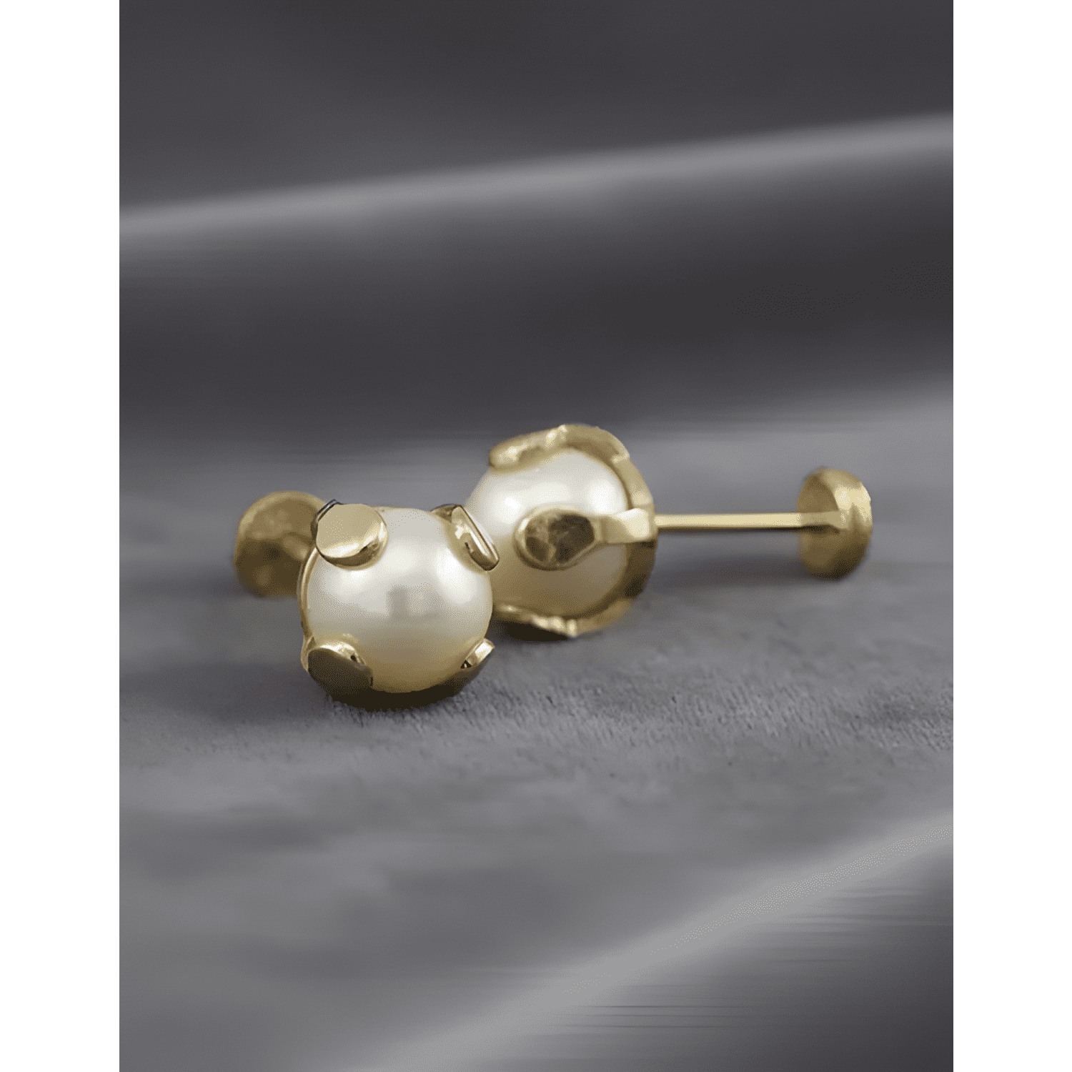 Aros Perla Baño De Oro 18k Abridores Tope Niña O Mujer Caja-2