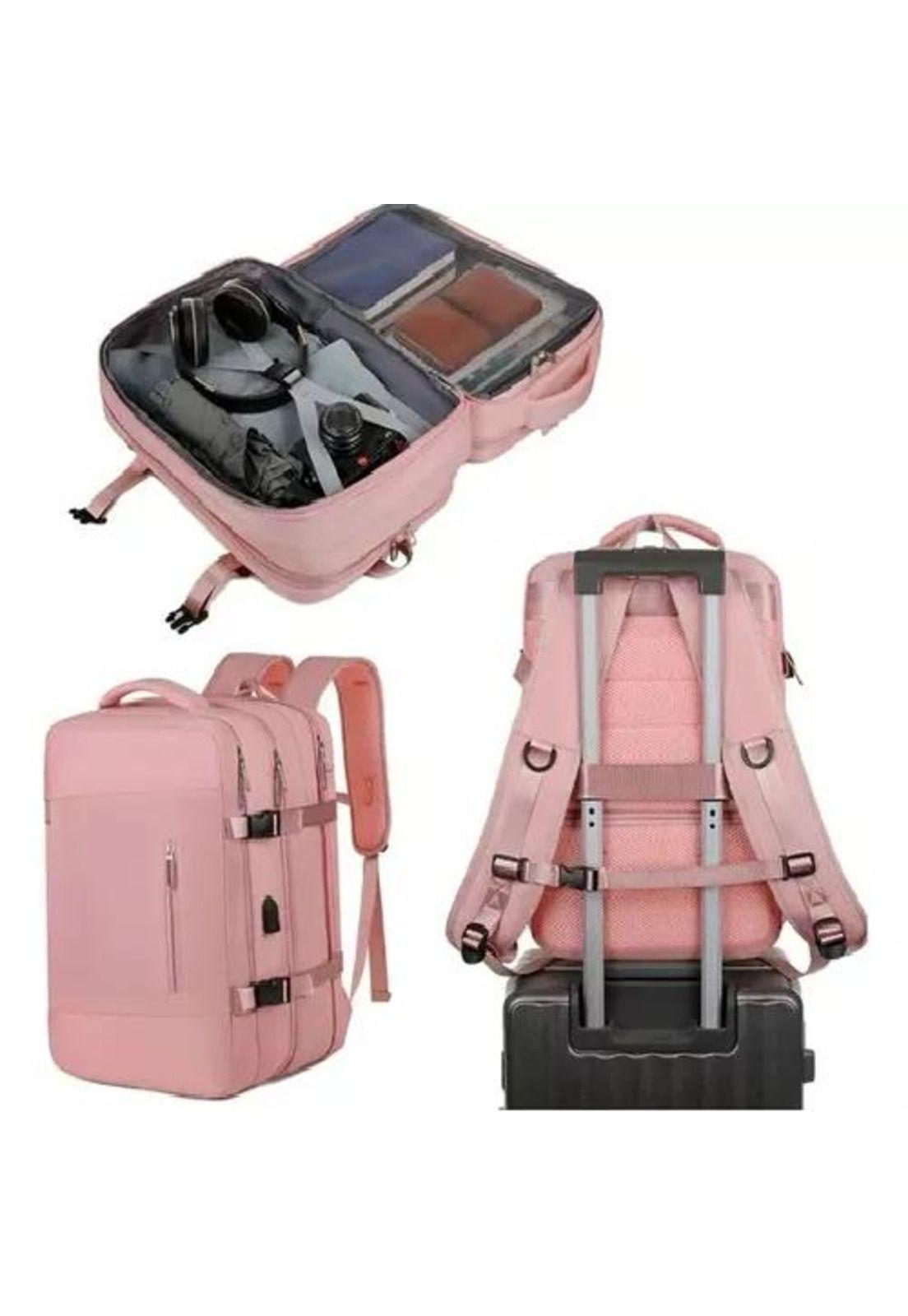 Mochila expandible de viaje, multiuso, impermeable, cabina de avión, color negro-3