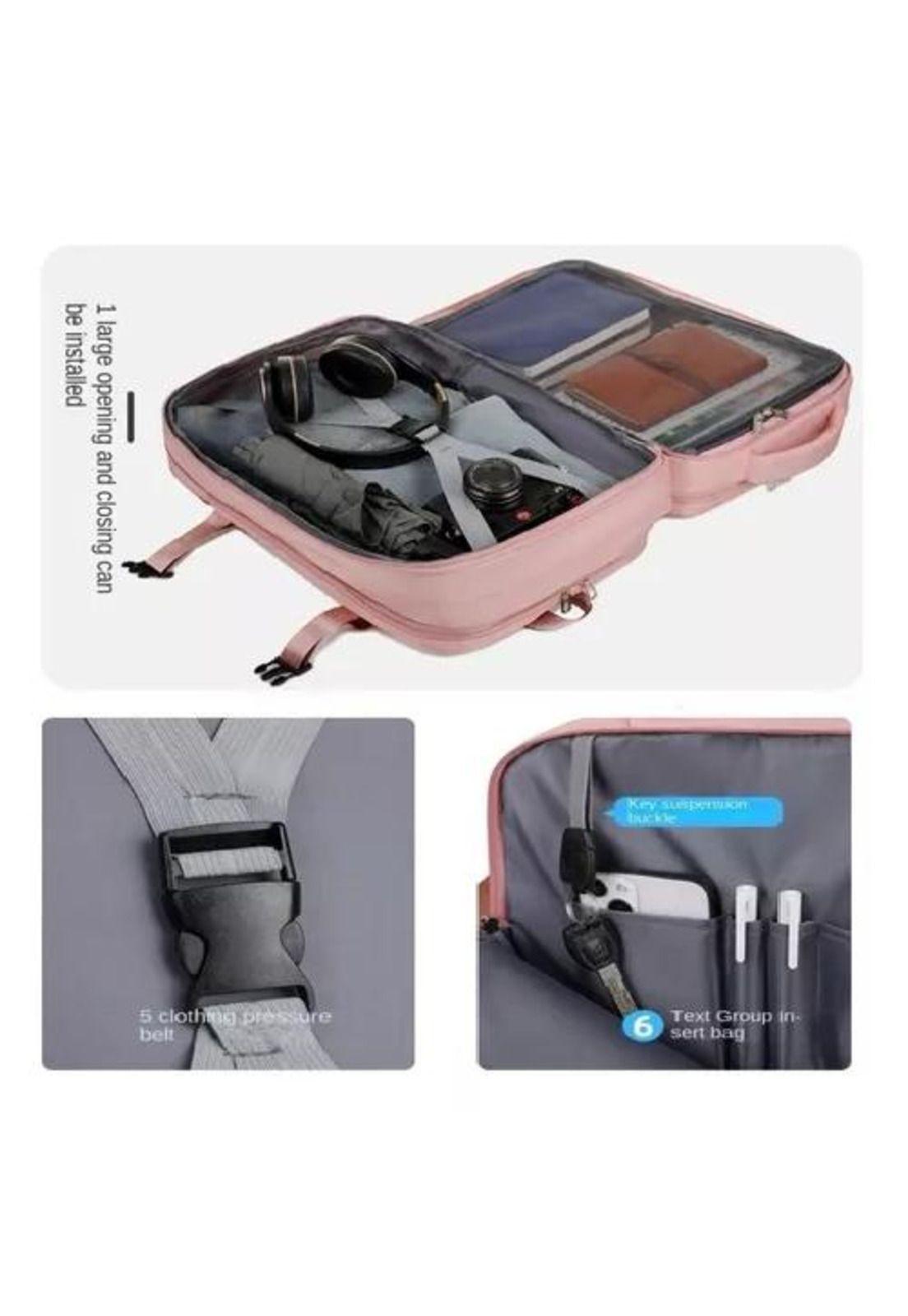 Mochila expandible de viaje, multiuso, impermeable, cabina de avión, color negro-4