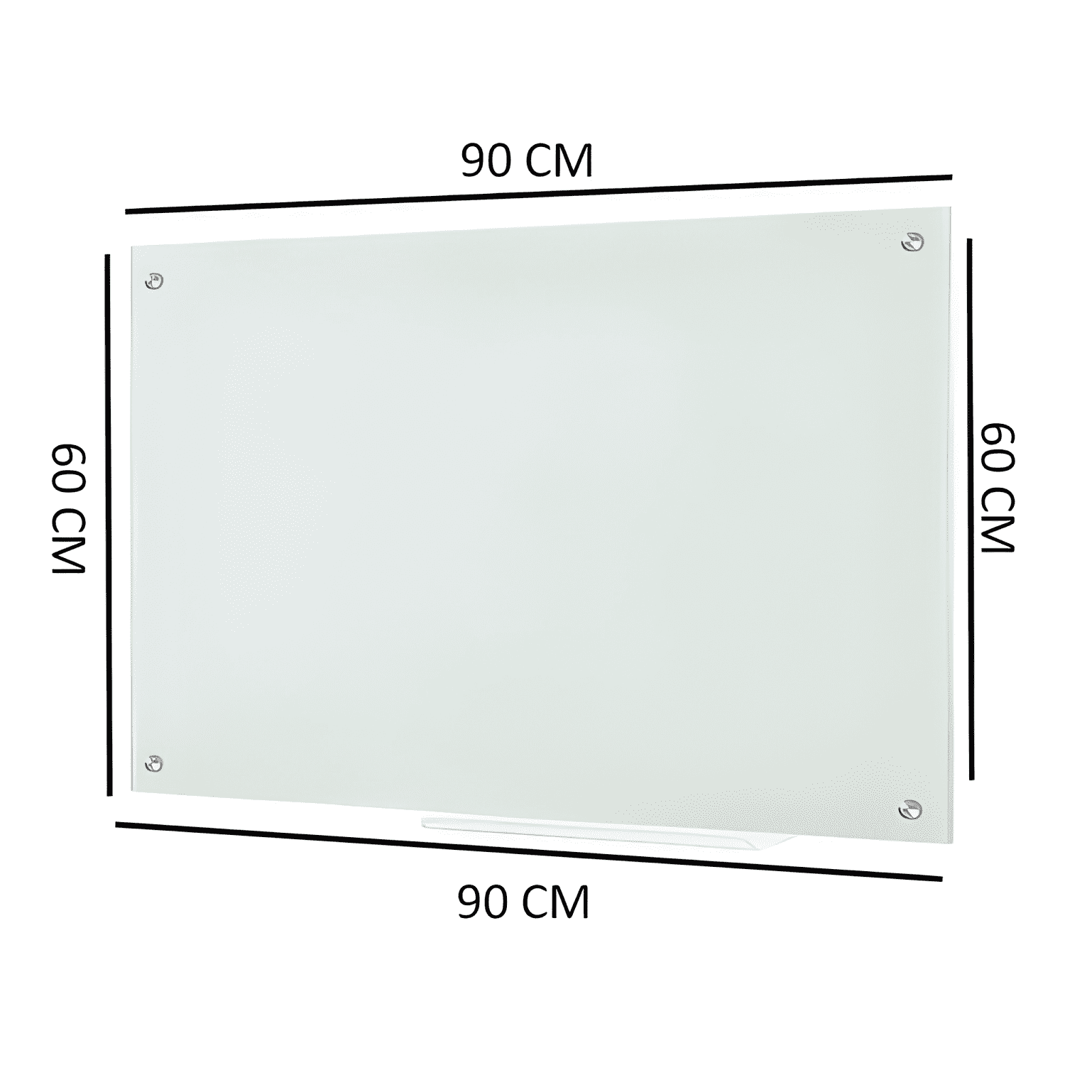 Pizarra glass pro vidrio 60x90cm 4mm Blanco #2-3