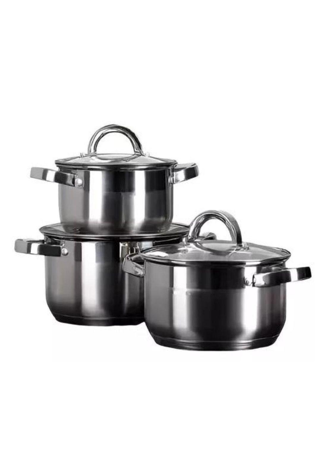 Set de Ollas - 6 Piezas, Acero Inoxidable, Asa Ergonómica, 5.0-3