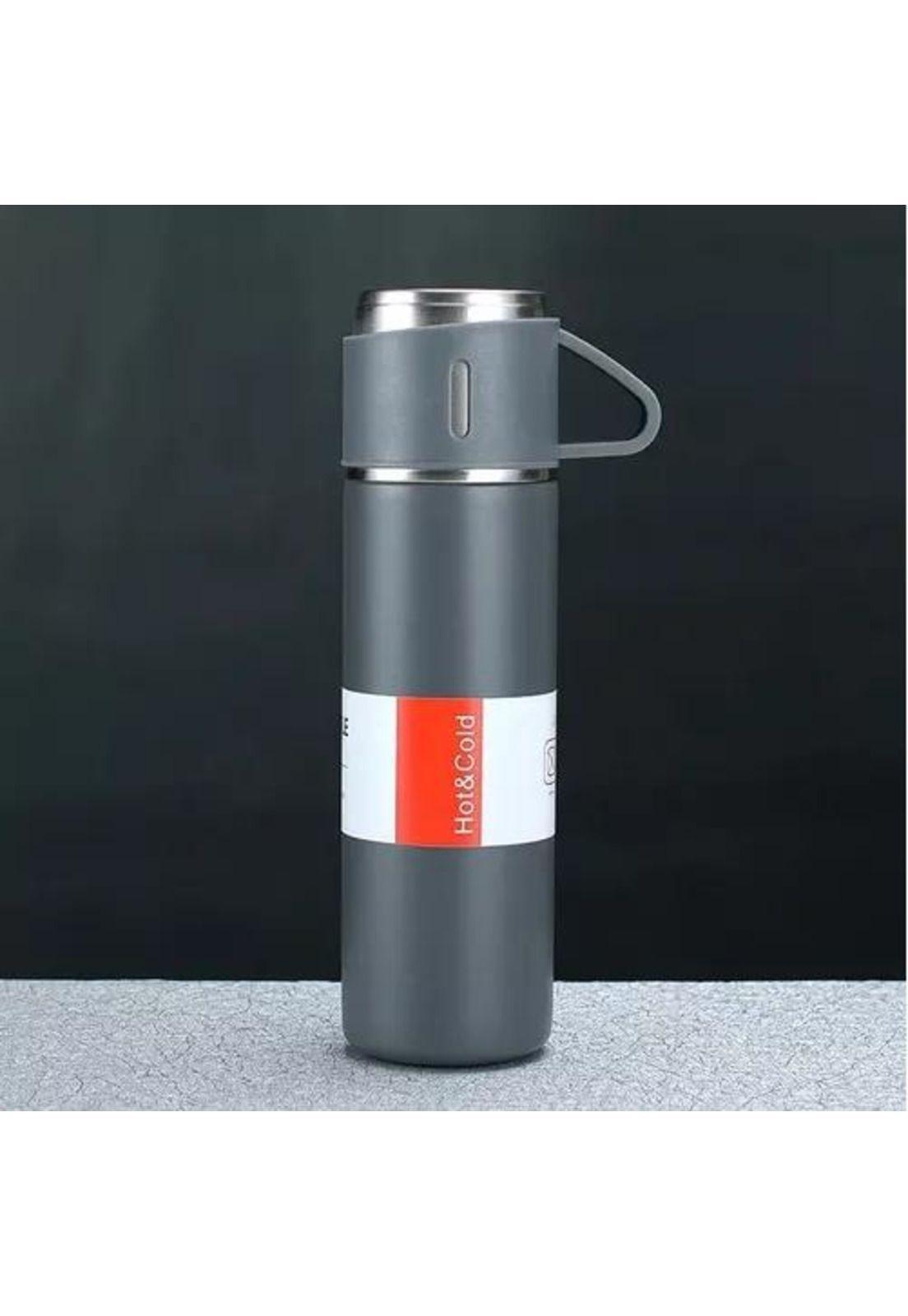 Set de Termos para Agua Caliente/Fría + 3 Tazas de 500 ml, Café Mate, Color Gris-4
