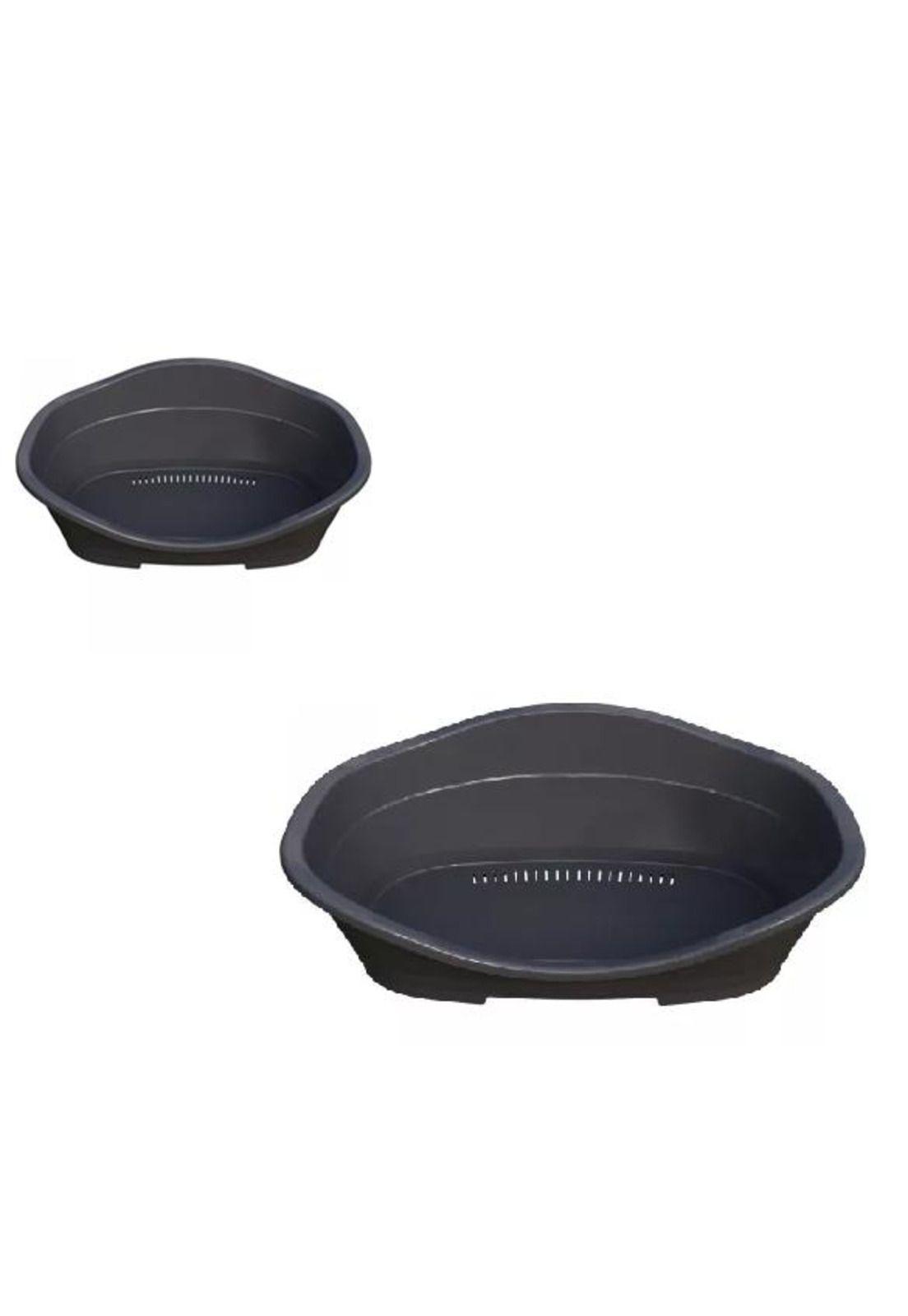 Cama de plástico para mascotas mediana negro-6