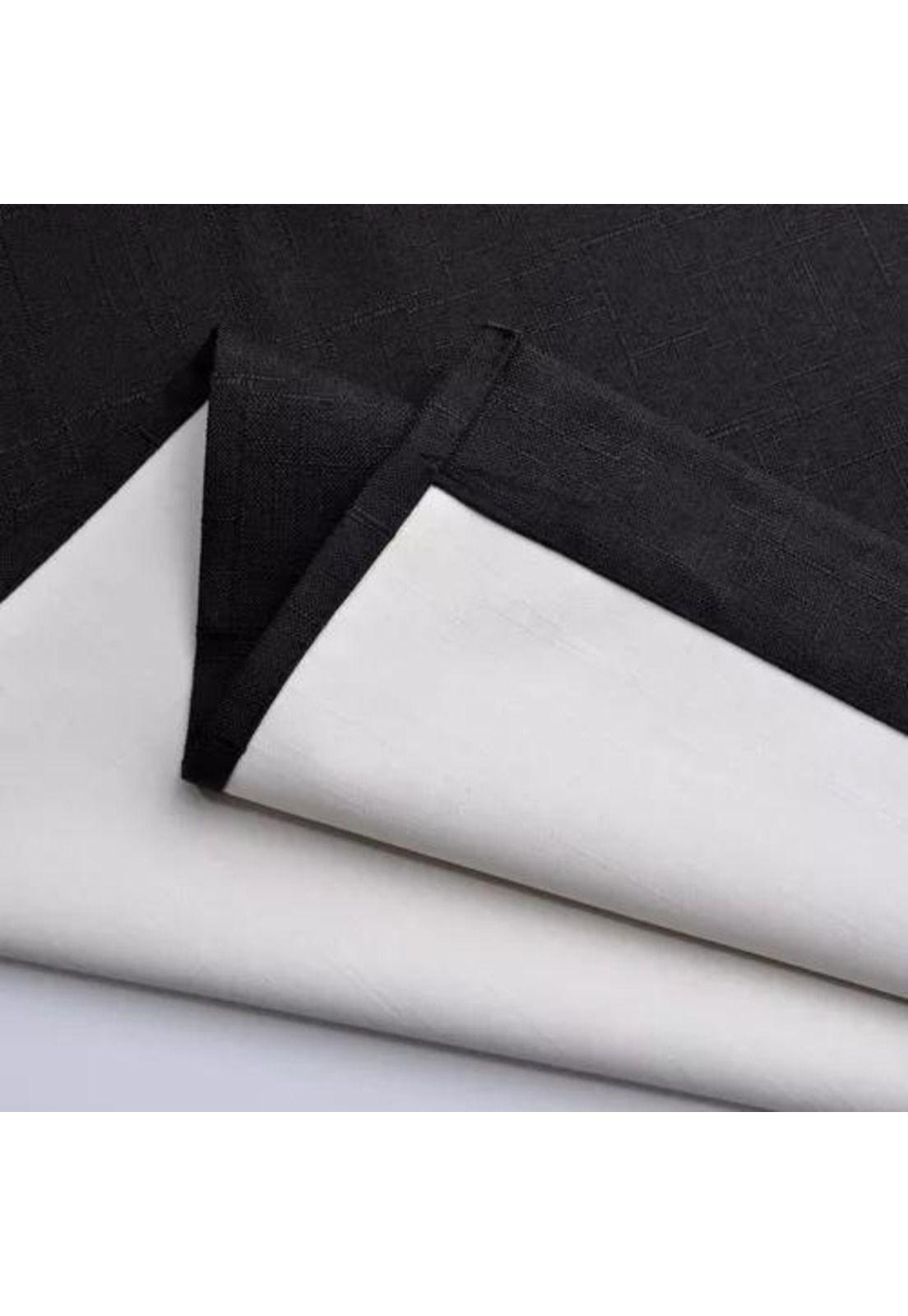 Cortina Lino Con Blackout Engomado Térmica 140x220 Negro-3