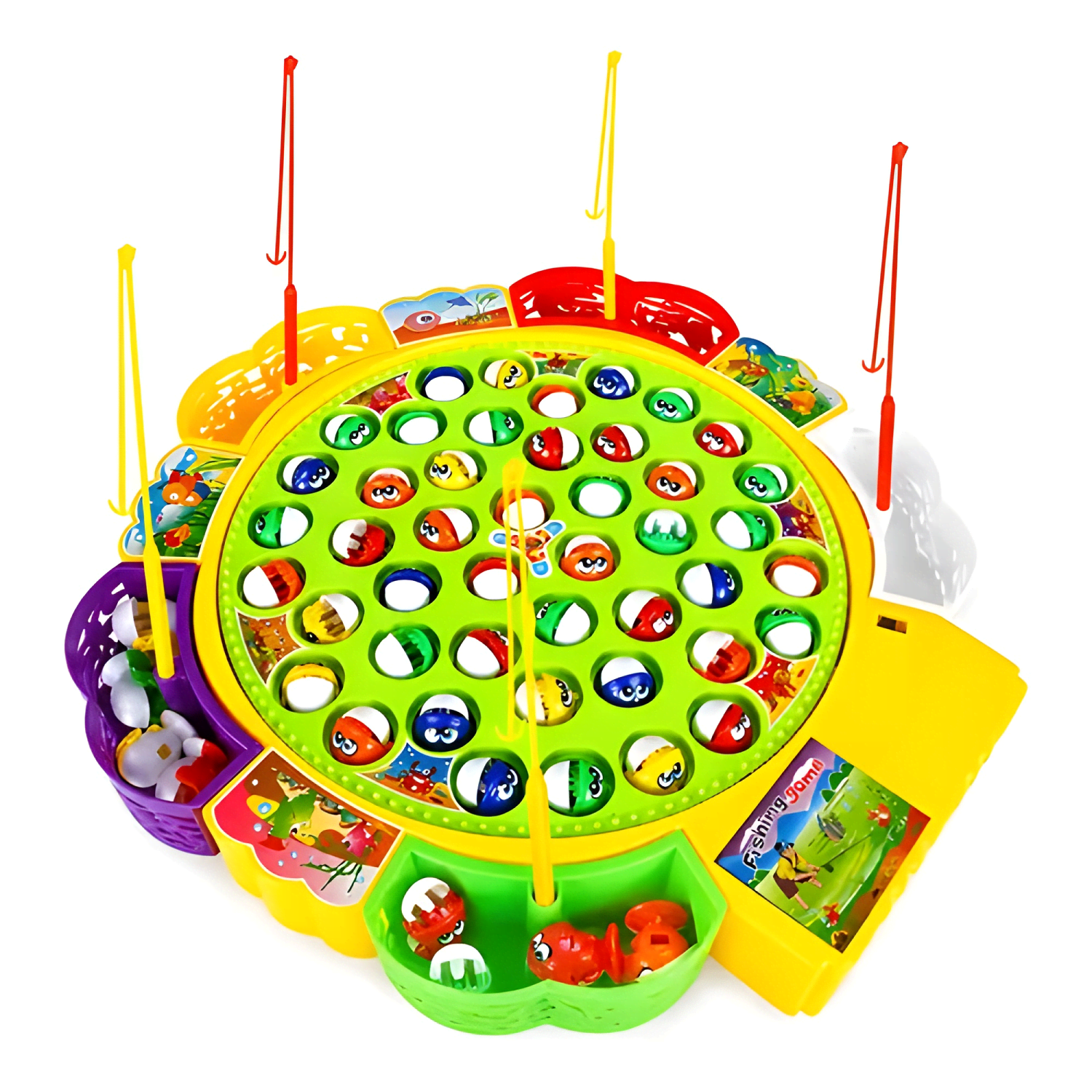 Juego de pesca eléctrico 45 peces giratorio musical-0