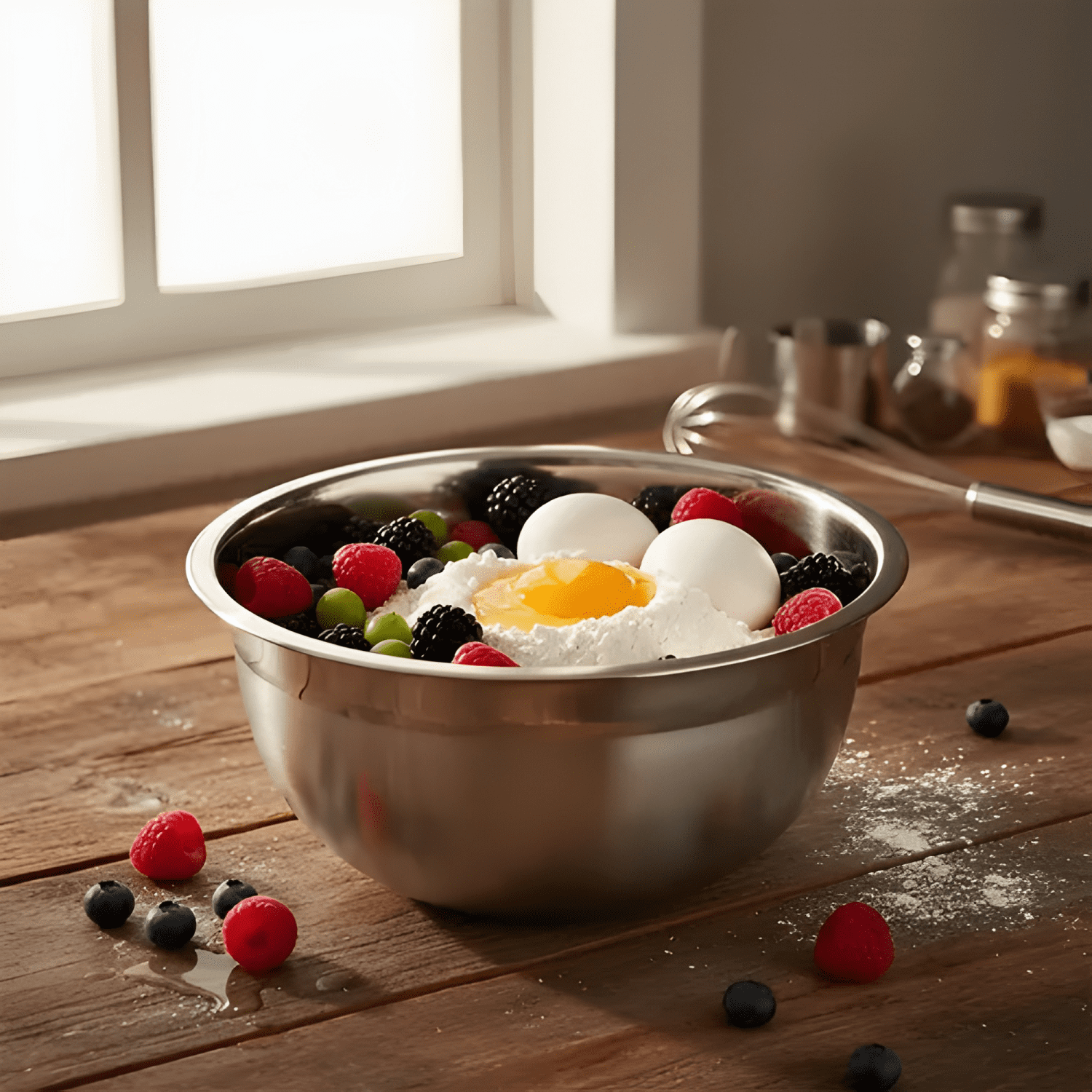 Bowl profundo 32 CM grande acero inoxidable cocina-2