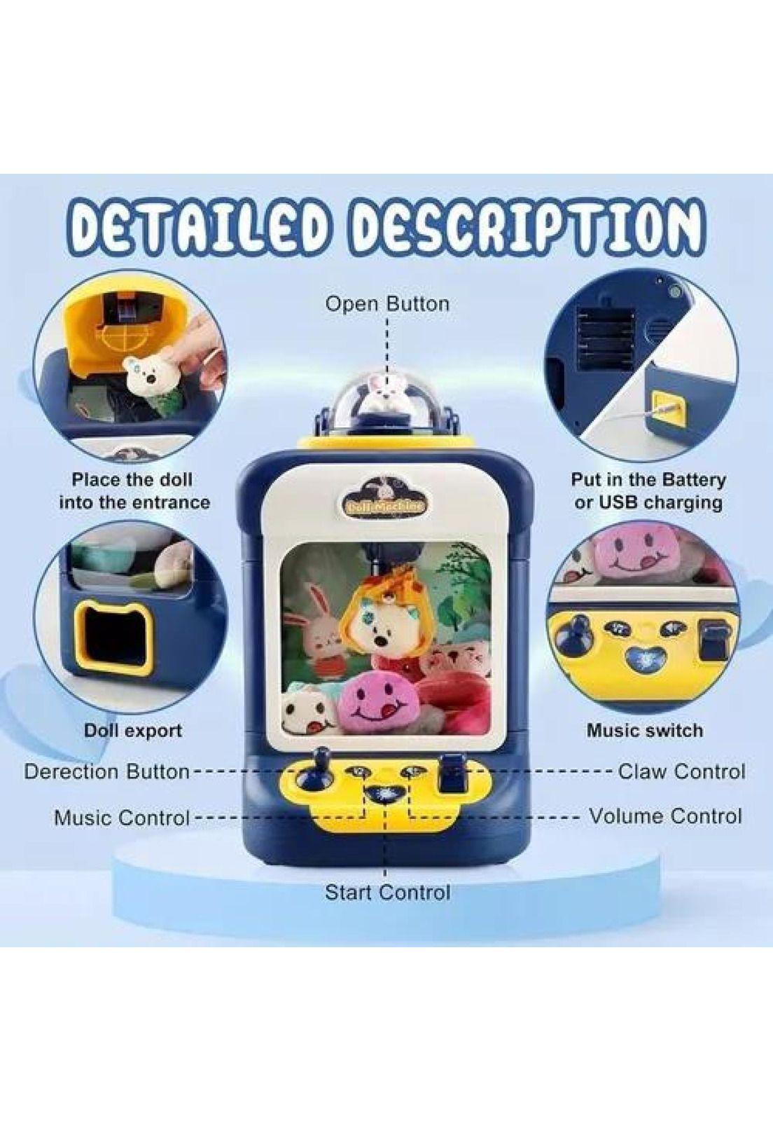 Mini Máquina Atrapa Peluches Garra - Juguete Premio Color Azul-5