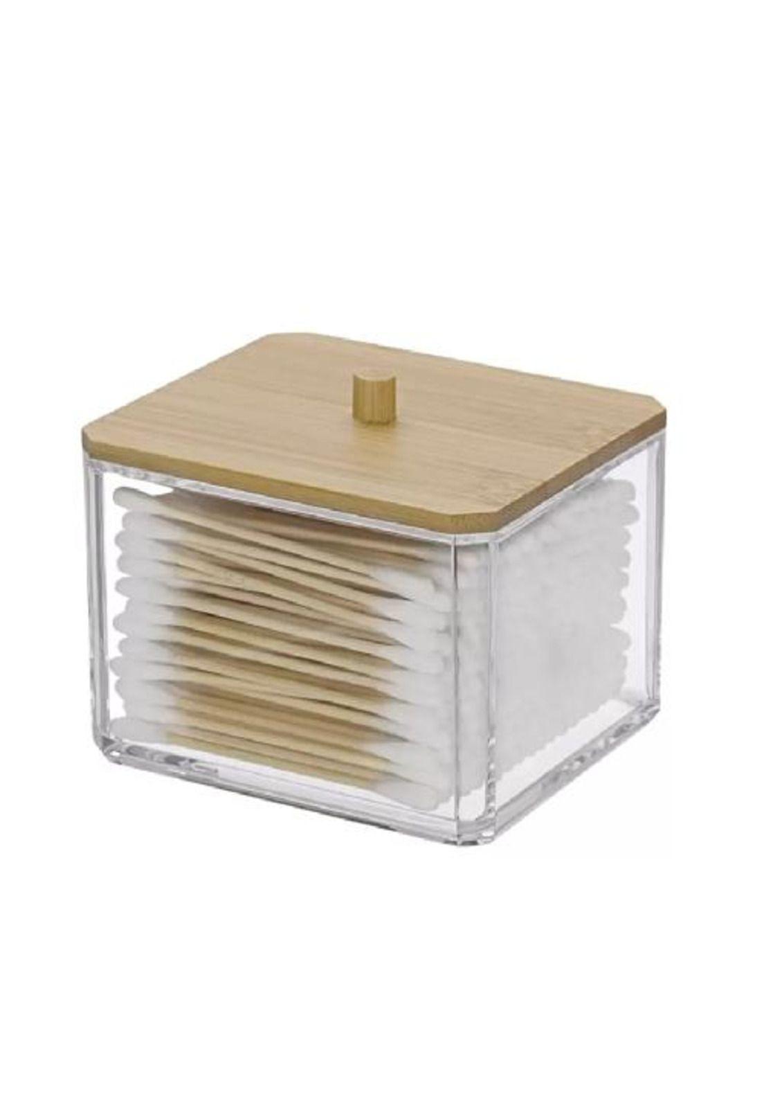Caja organizadora de cosméticos acrílico con tapa transparente, color transparente-2
