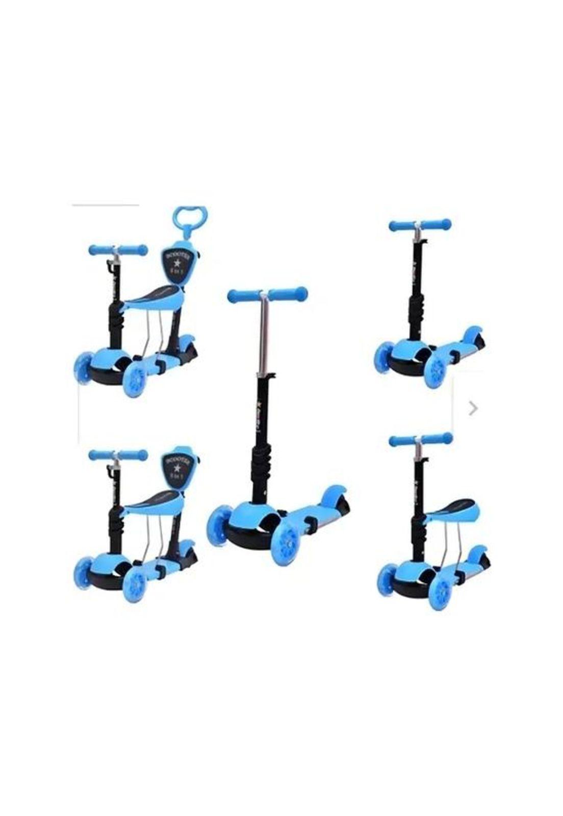 Monopatín scooter en luz led color celeste-3