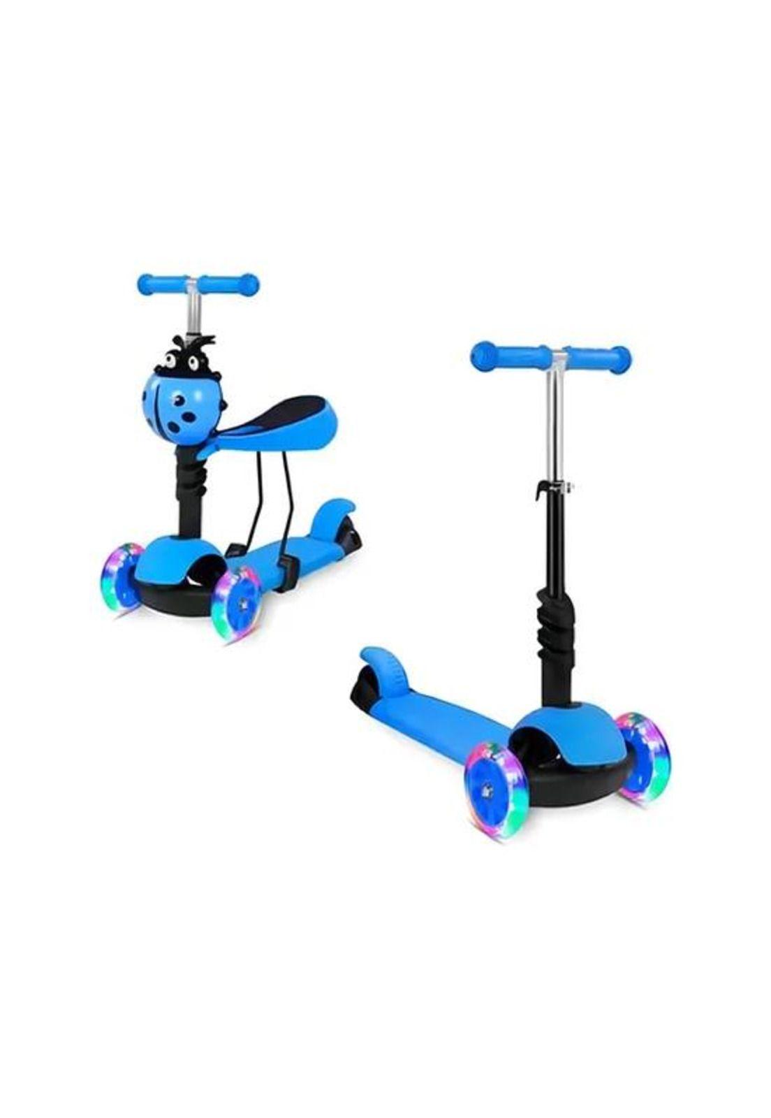 Monopatín scooter en luz led color celeste-4