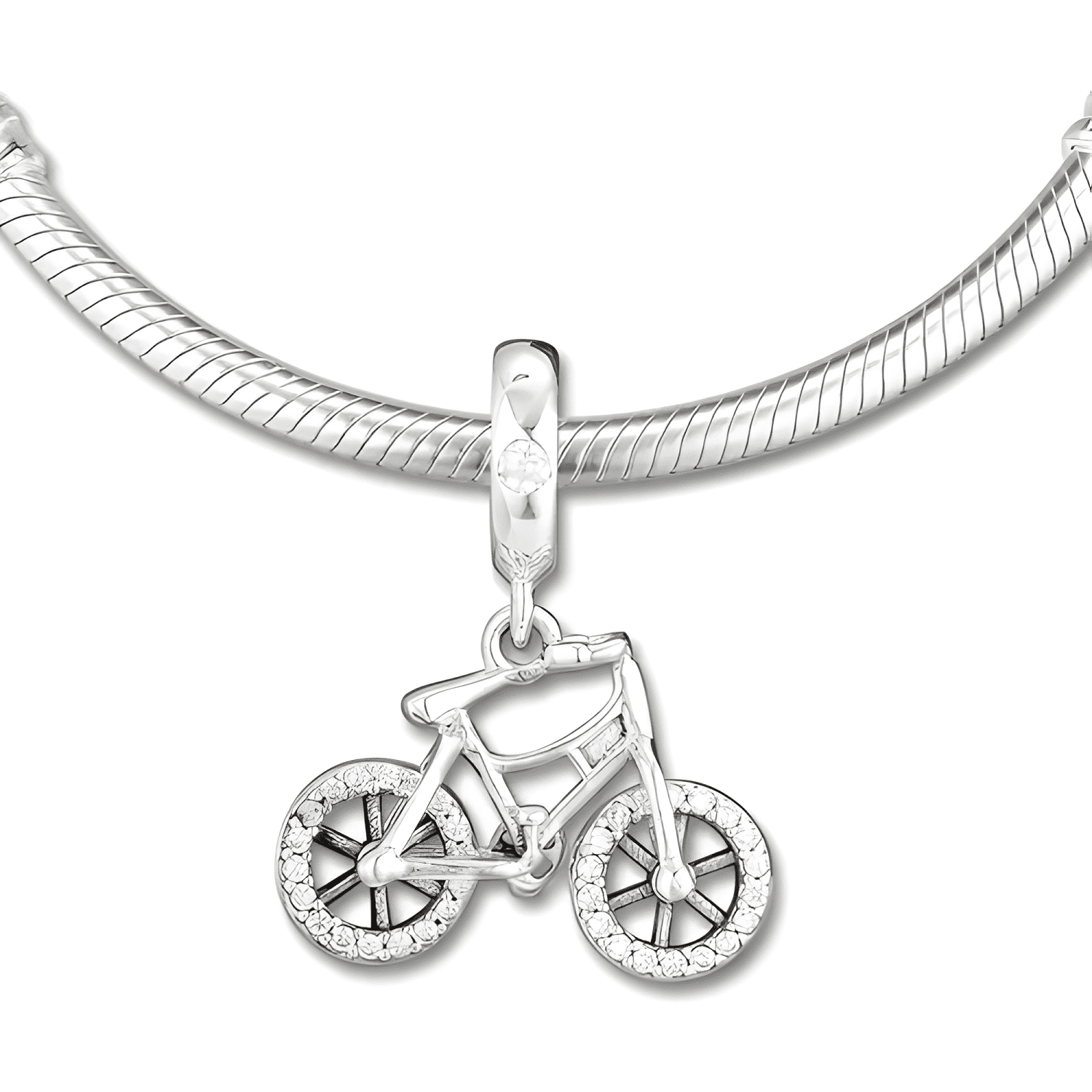 Charm dije bicicleta brillante plata 925-2