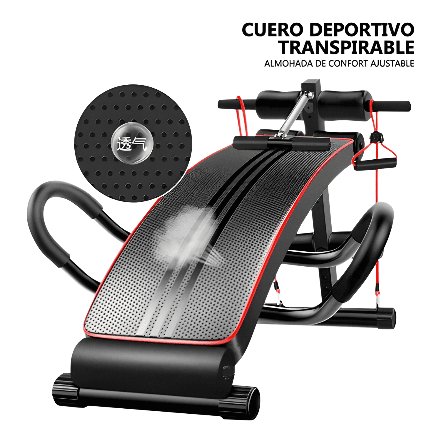 Banco de abdominales Boomfit ajustable 4 modos negro #2-4