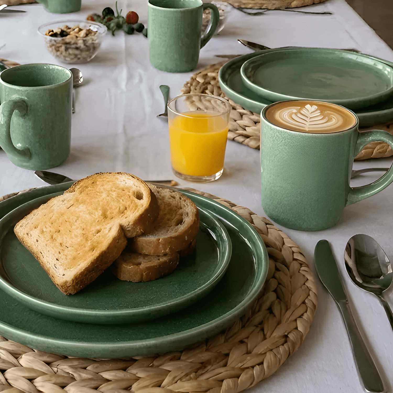 Set vajilla 24 piezas cerámica línea rustica con mug #4-0