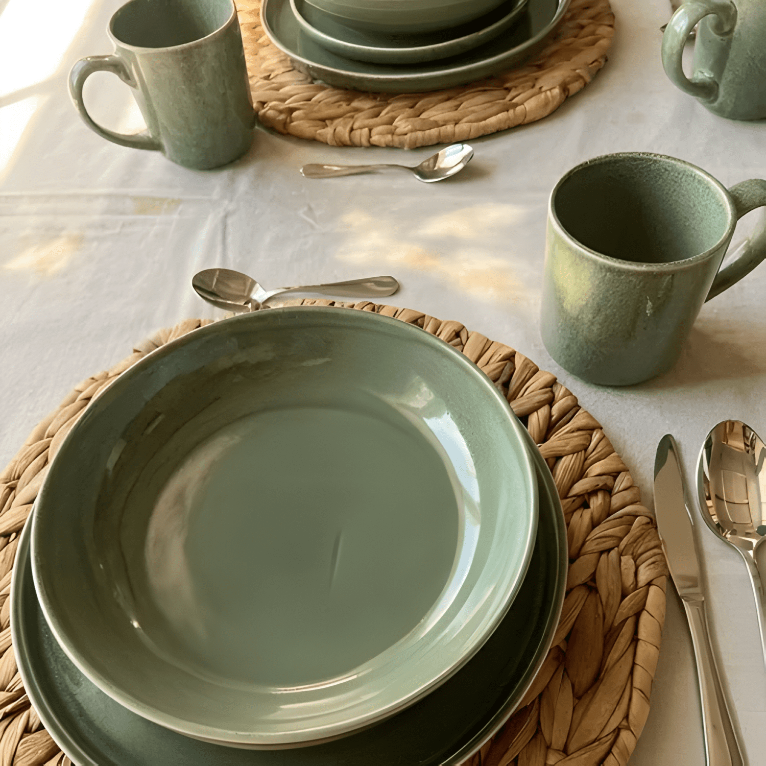 Set vajilla 24 piezas cerámica línea rustica con mug #4-1