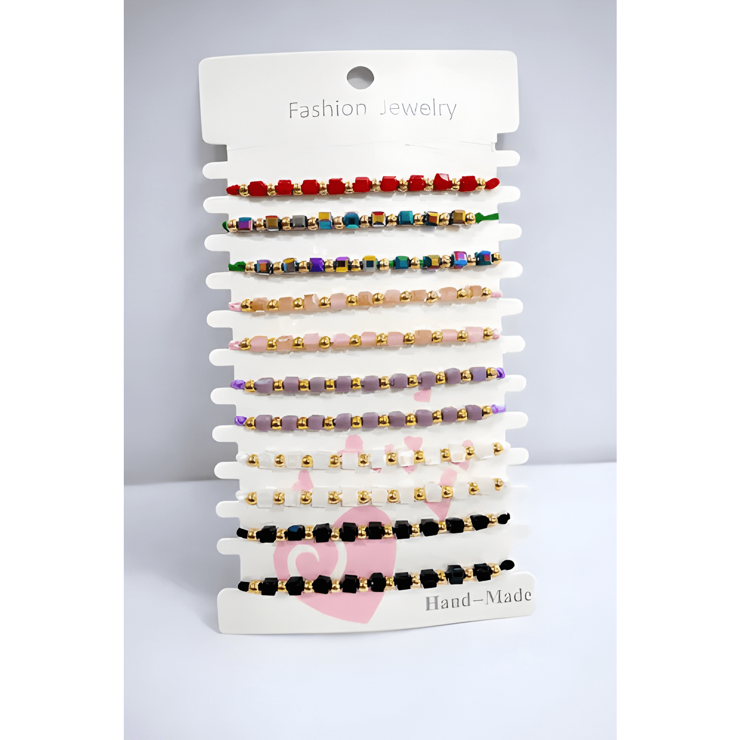 Pack 12 pulseras ajustables cubos cristal moda mayorista #2-0