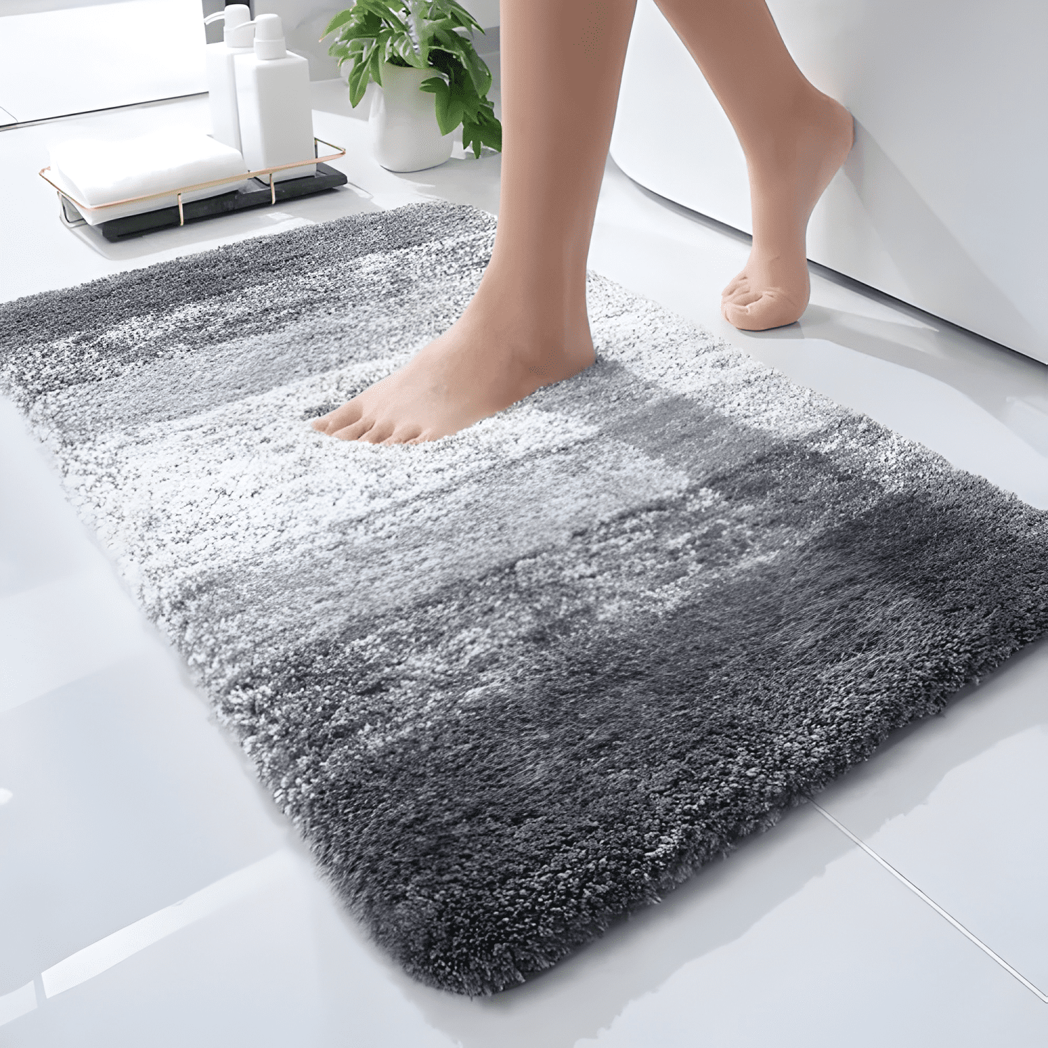 Alfombra De Baño Absorbente 61x 41cm Para Hogar Baño-4