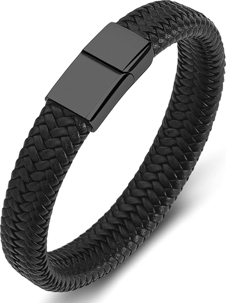 Pulsera minimalista cuero brazalete elegante-0