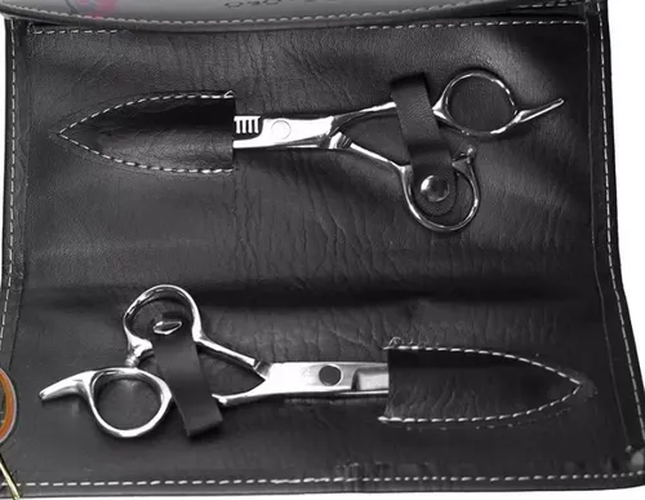 Kit tijeras esculpidora + filo navaja + estuche regalo-1