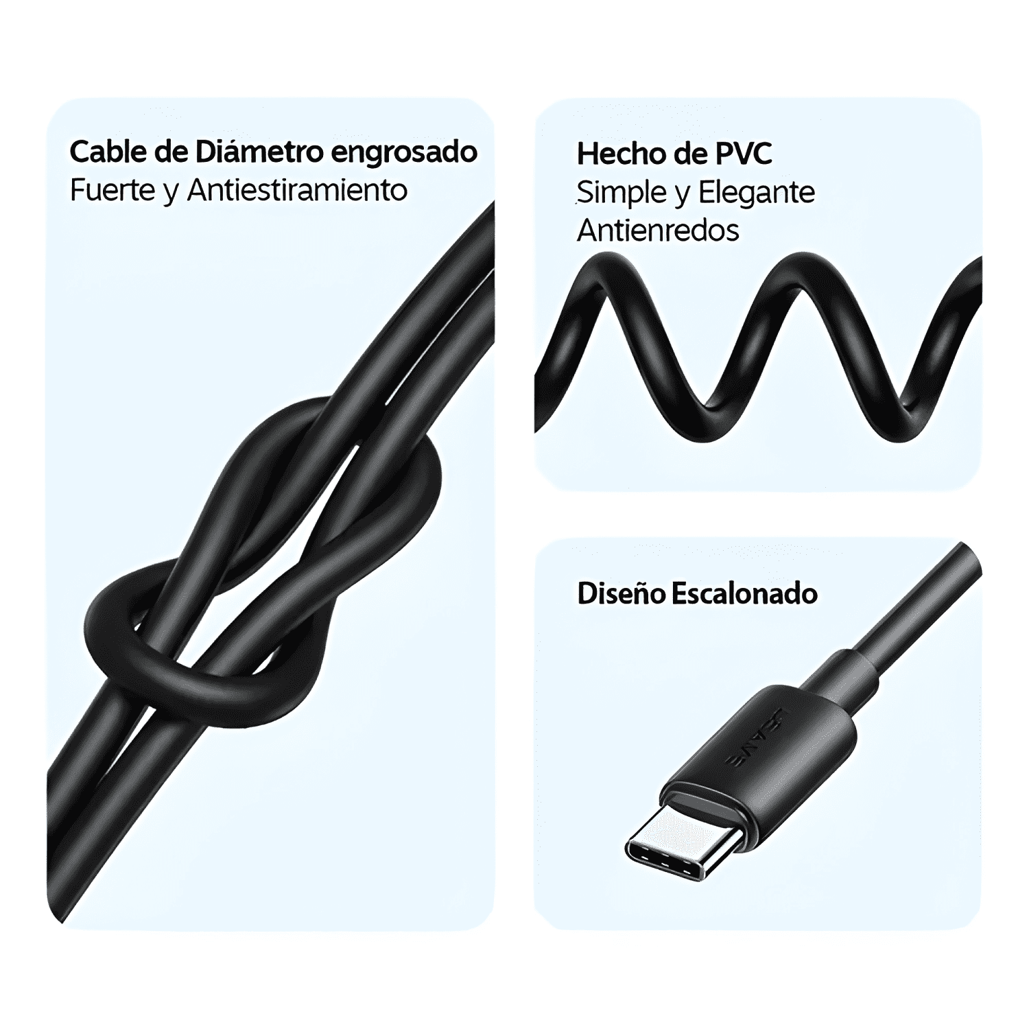 Cable USB tipo c a USB c 60 w largo 1 metro usams Blanco-2