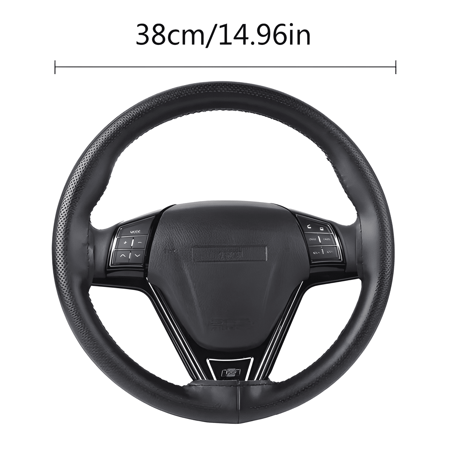 Funda Cubre Volante Cosido Antideslizante Ecocuero para Auto-1