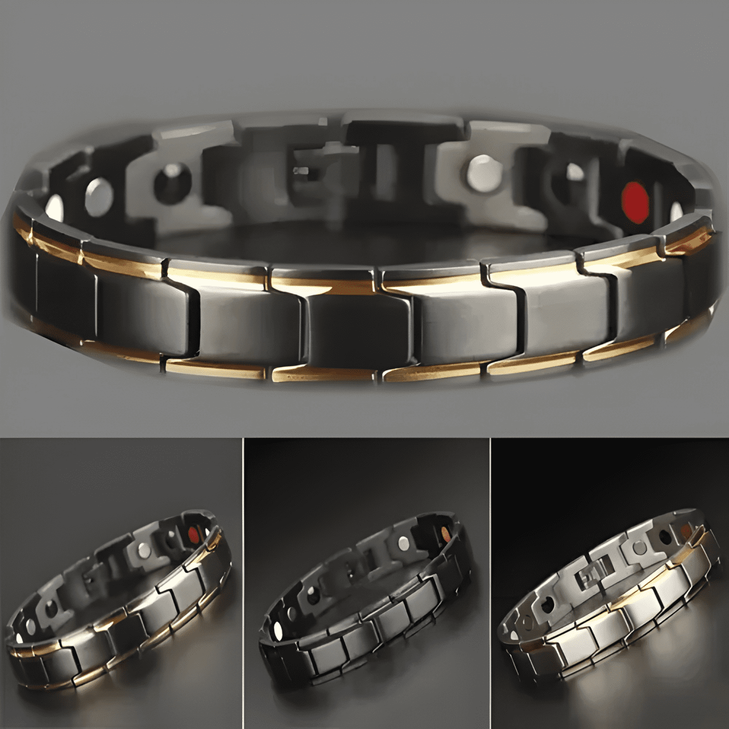 Pulsera terapia imanes magneto aleación ajustable-2