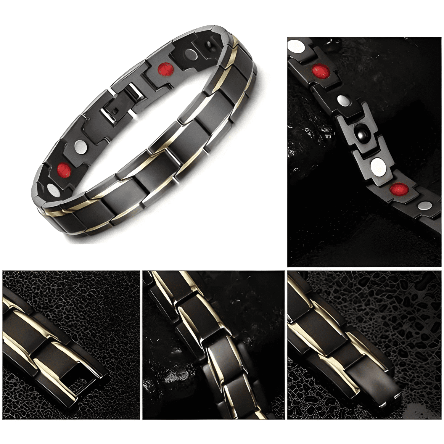 Pulsera terapia imanes magneto aleación ajustable-3