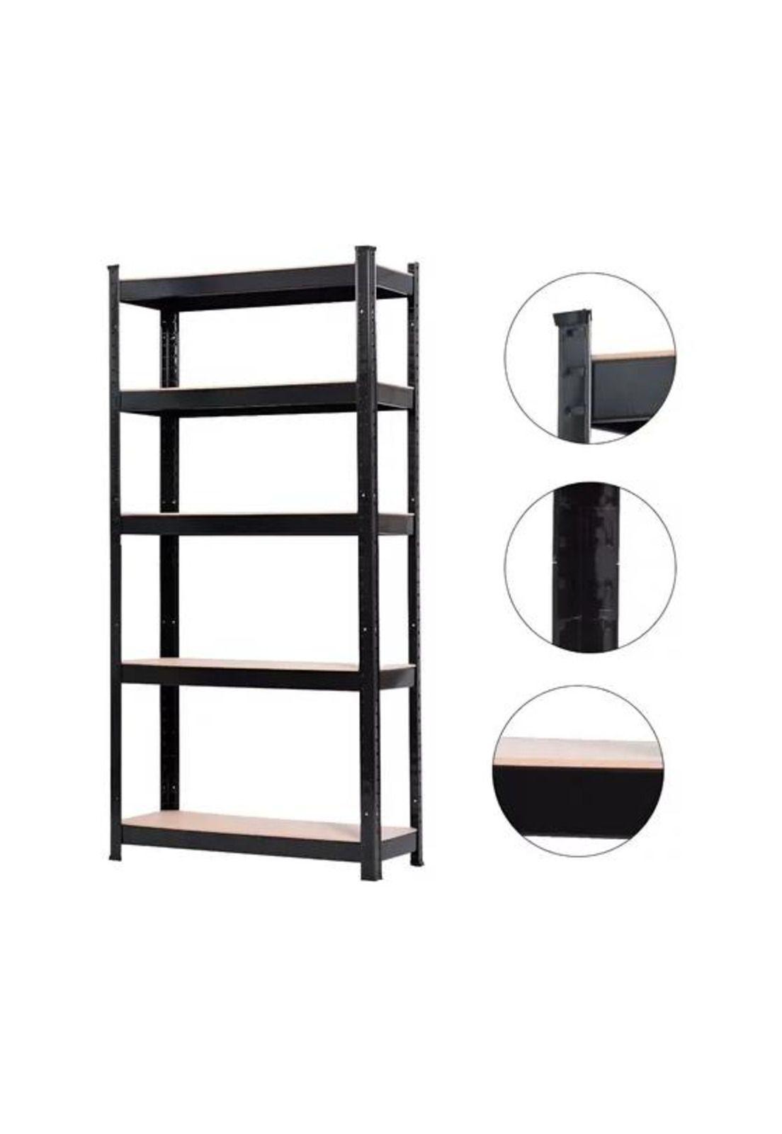 Estanterías Metálicas Rack Metálico Repisas Negro 180x90x40-3