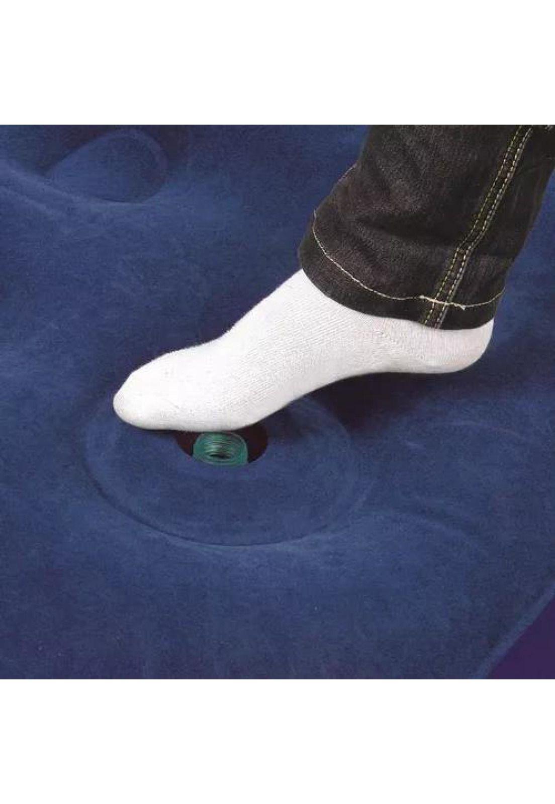 Colchón inflable Tuscany doble, inflador de pie, color azul-2