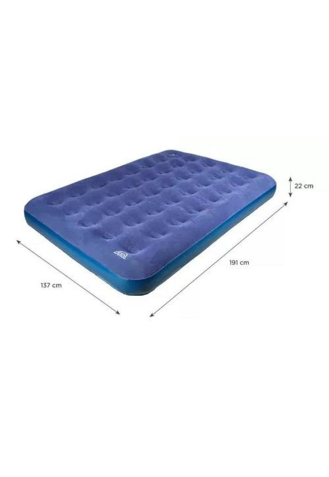 Colchón inflable Tuscany doble, inflador de pie, color azul-3