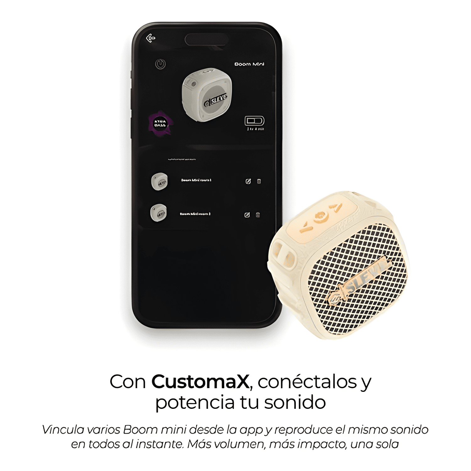 Parlante bluetooth boom mini Crema #10-2