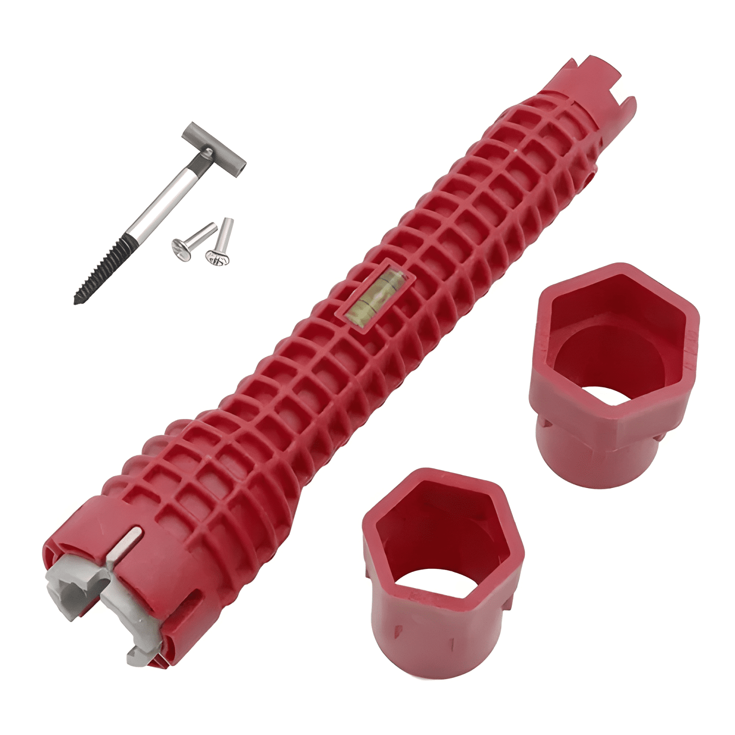 Llave ajustable gasfitería multiuso flexible desagüe rojo #3-0