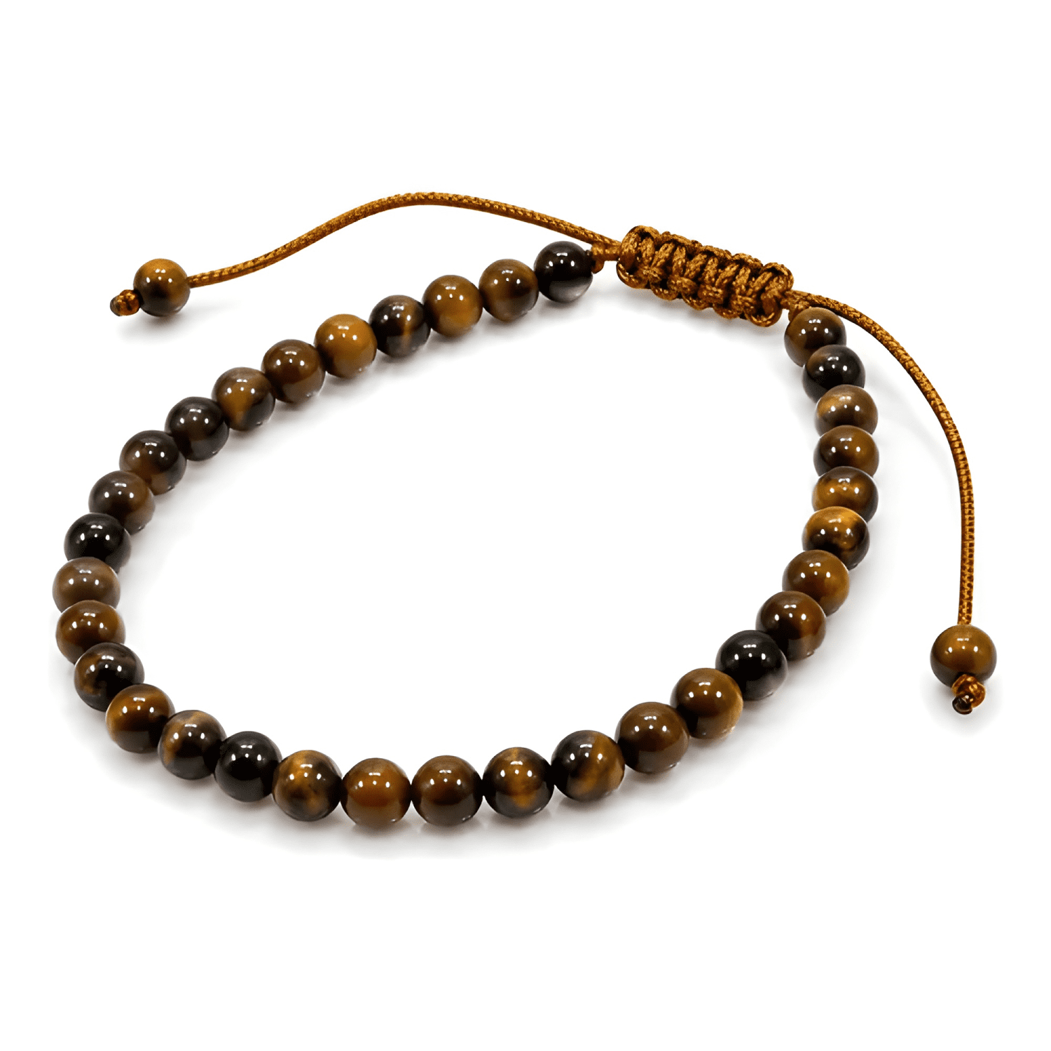 Pulsera piedra ojo de tigre natural ajustable protección-0