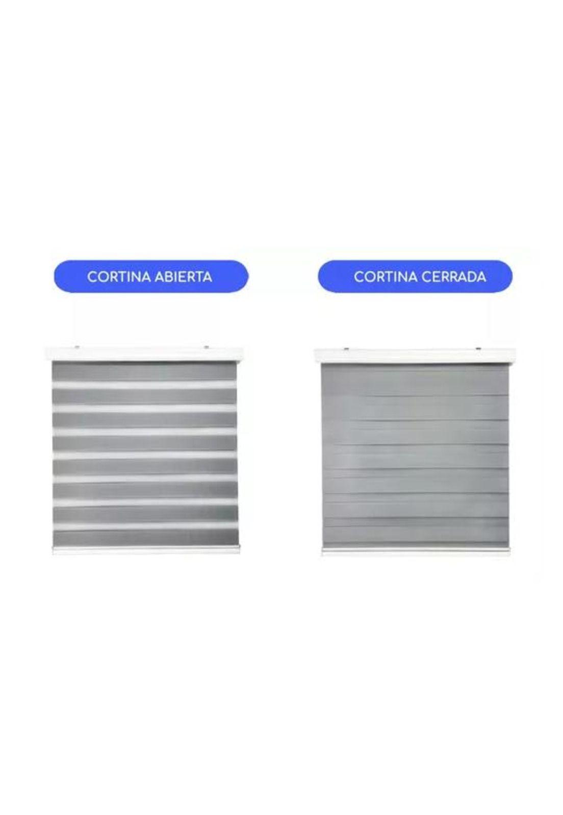 Cortina Roller Duo Zebra Día Noche 150x200cm Gris-3