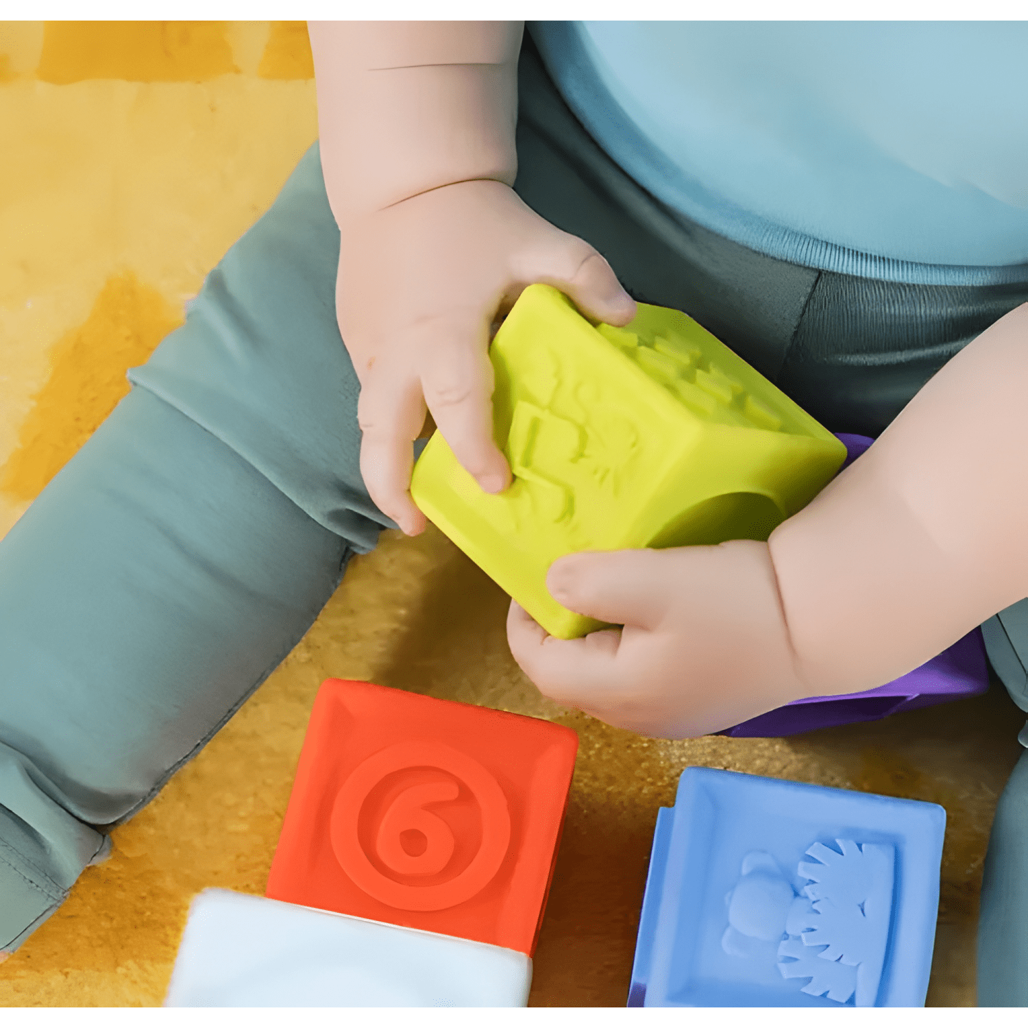 Juguete de 8 cubos de bebés apilable montessori silicona-4