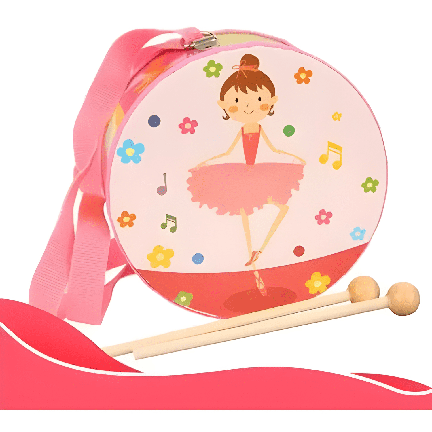 Tambor musical madera para niños y bebés-2