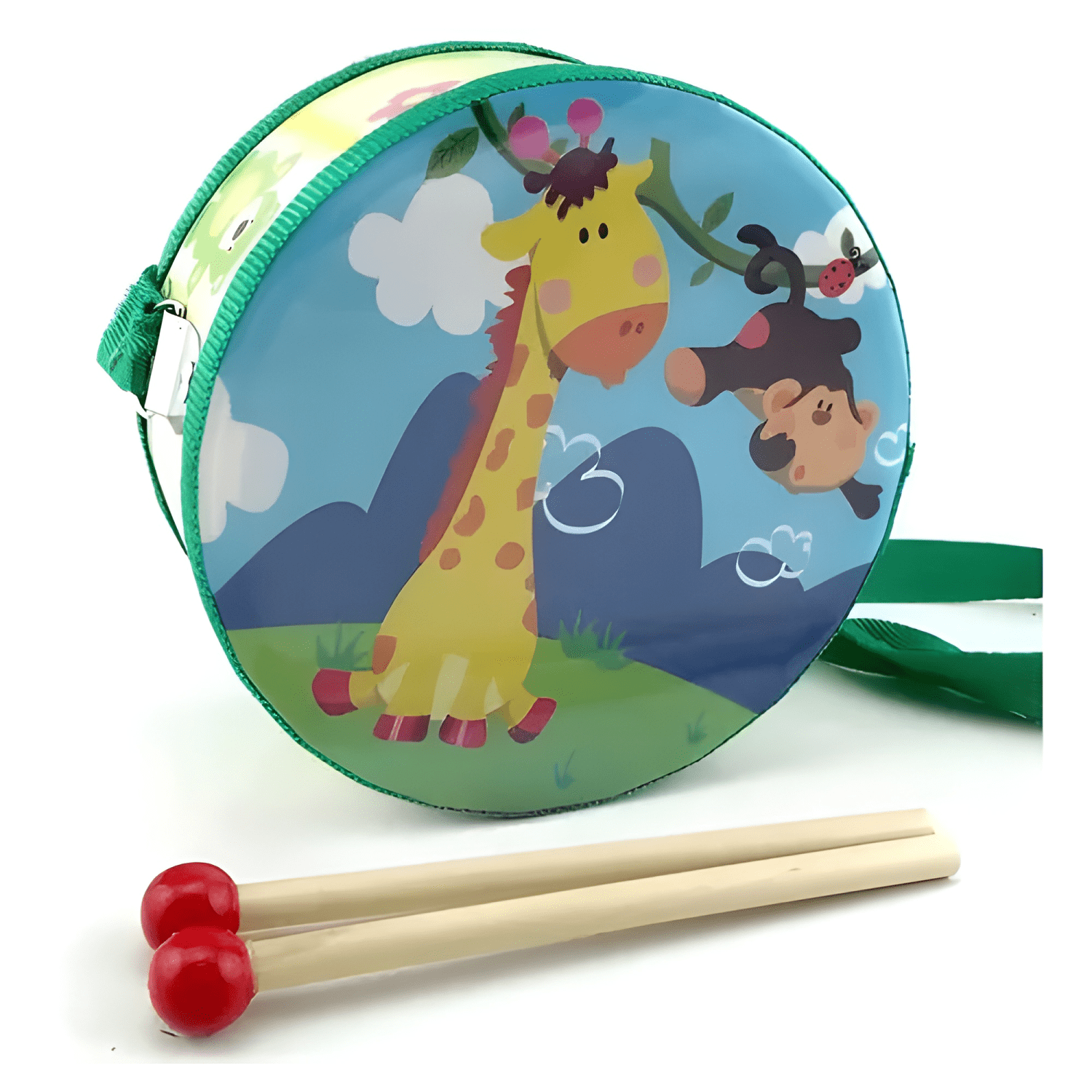 Tambor musical madera para niños y bebés-4