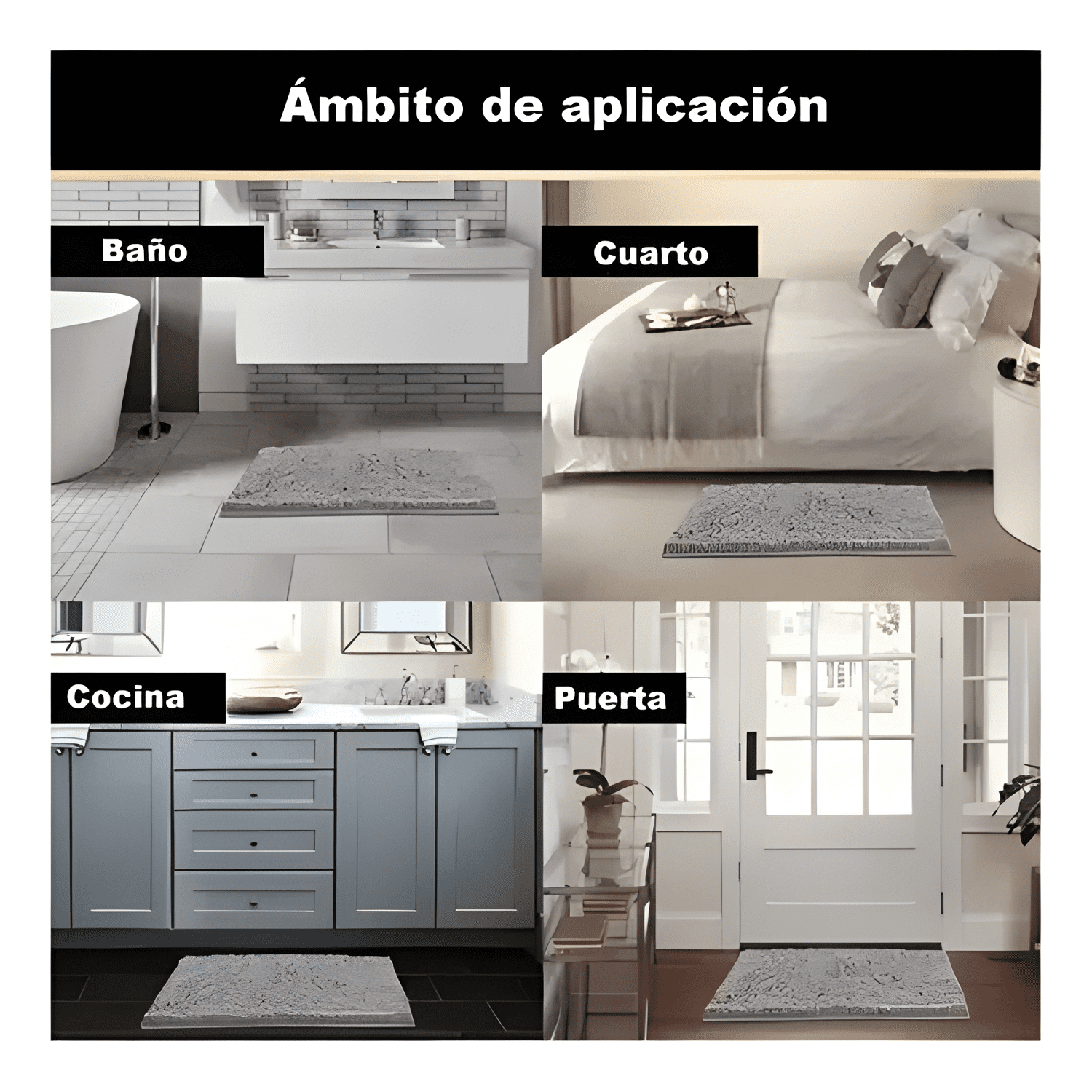 Alfombra Baño Microfibra 40x60cm Ducha Absorbente-4